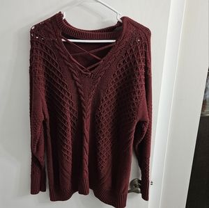 Women's Burgundy Knit Sweater
